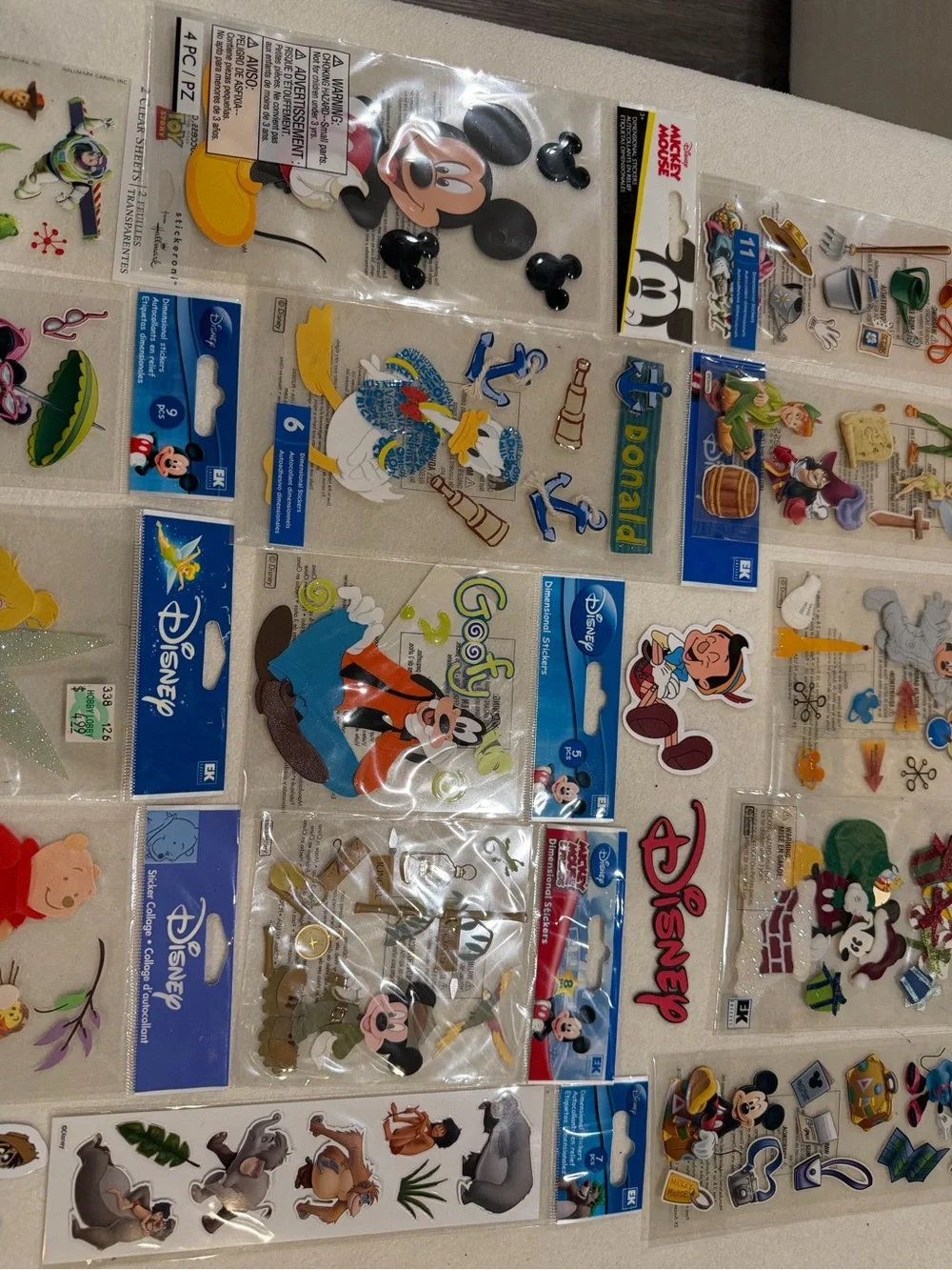 Disney Sticker scrapbooking stickers – many rare! Some movies, most characters!